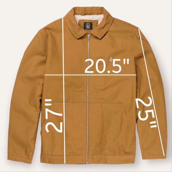 NWT Volcom Palm Drive Canvas Jacket Size M Rust Teddy Fleece Lined - Picture 2 of 11